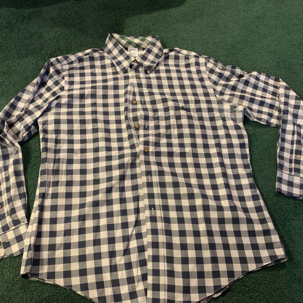 Brooks Brothers Original Polo Shirt - Size L - checkered Blue - never worn